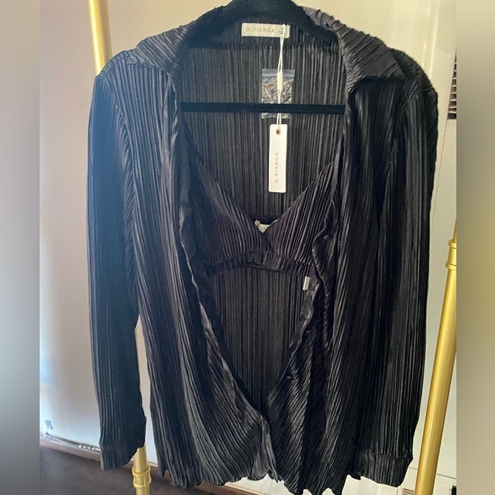 O’vianca set pants too and shirt long sleeve black 3 piece New - Picture 2 of 16